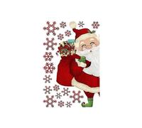 Easy To Use Static Clings, No Sticky Residue for Smooth Surface Application Quality Pvc Material with Santa Claus Snowflakes, Removalble Large Wall