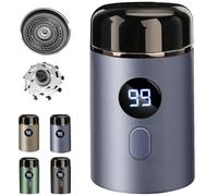 Easy Trim Pro 2.0, Rasoio Elettrico da Uomo, Mini Rasoio Elettrico Portatile con Indicatore LED, Ricaricabile tramite USB, Wireless, Impermeabile, per Uomo (Blu)