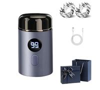 Easy Trim Pro, Easy Trim Rasoio, Mini Rasoio Elettrico per Intimo Uomo, IPX7 Impermeabile Rasoio Elettrico Corpo Uomo, Regolabarba Wet & Dry USB Ricaricabile, Con Display LED (Blu)