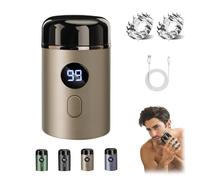 Easy Trim Pro, Easy Trim Rasoio, Rasoio Elettrico Barba, Rasoio Intimo Uomo, Mini Rasoio Elettrico per Intimo Uomo, IPX7 Impermeabile Tondeuse Wet & Dry USB Ricaricabile, Con Display LED (Oro)