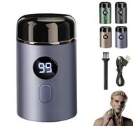 Easy Trim Pro, Mini Rasoio Elettrico, Ricaricabile USB, Impermeabile, Compatto e Tascabile, Per Viso, Corpo, Viaggi e Casa (Blu)