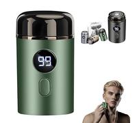 Easy Trim Pro, Rasoio Elettrico Uomo Mini & Portatile, Wet & Dry USB Ricaricabile, IPX7 Impermeabile per Viso Corpo e Parti Intime, Tecnologia Anti-Taglio, 60 Minuti Autonomia (Verde)