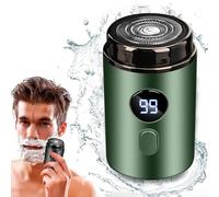 Easy Trim Pro - Rasoio Elettrico Uomo, Tondeuse Wet & Dry USB Ricaricabile, Tecnologia SaveEdge Anti-Tagli IPX7 Impermeabile, 30 Giorni Autonomia (Verde)