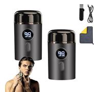 Easy Trim Pro Rasoio, Mini Rasoio Elettrico Barba, Ricaricabile tramite USB, Impermeabile IPX-7 per Uomo (2 pcs grigio)
