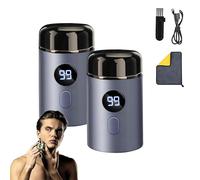 Easy Trim Pro Rasoio, Mini Rasoio Elettrico Barba, Ricaricabile tramite USB, Impermeabile IPX-7 per Uomo (2 pcs blu)