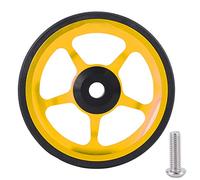 Easy Wheel per Bicicletta Pieghevole, Ruota in Alluminio 60mm con Cuscinetto 6mm, Resistente e Facile da Montare - Alta Durabilità, Contatto Ampio, Per Ciclisti (oro nero)