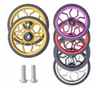 Easy Wheel - Ruota pieghevole per bicicletta, 80 mm, in lega di alluminio, per Brompton e per 3Sixty, cuscinetto per un'esperienza di guida fluida e a basso attrito (nero)