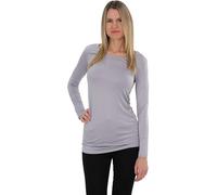 Easy Young Fashion Basic girocollo a maniche lunghe Skinny Fit, Marne grigia chiara, M