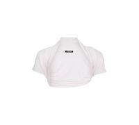 Easy Young Fashion, collezione: Bolero - Giacca da donna a maniche corte - elastica e aderente - Basic - Giacca a spalla aperta e morbida 3009, bianco, 32-38