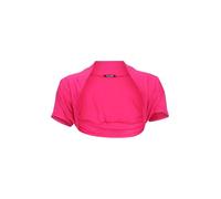 Easy Young Fashion Giacca bolero da donna a maniche corte, elastica e attillata, giacca a spalla basic - morbida open Front Jacket 3009, Colore: rosa., 32-38
