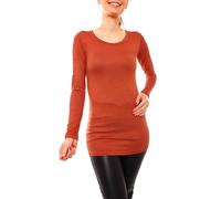 Easy Young Fashion - Maglia a Maniche Lunghe - Donna Terracotta 42/44