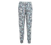 Easy Young Fashion Pantaloni estivi da donna - Pantaloni floreali per il tempo libero con elastico in vita - Pantaloni lunghi Boho - Pantaloni da spiaggia in cotone 777, turchese-blu, 40-44