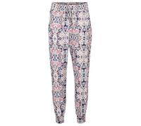 Easy Young Fashion Pantaloni estivi da donna - Pantaloni floreali per il tempo libero con elastico in vita - Pantaloni lunghi Boho - Pantaloni da spiaggia in cotone 777, Blu, 40-44