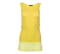 Easy Young Fashion - Top donna con orlo in pizzo - canottiera lunga skinny fit 0518