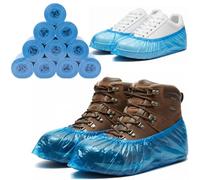 Easy8 200 Copriscarpe Monouso, Calzari Usa e Getta, Impermeabili, Pattine per Casa, Sovrascarpe, Ospiti, Salva Scarpe, in Polietilene, Lunghezza cm.38, Colore Blu