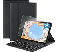 EasyAcc Custodia con tastiera Samsung Galaxy Tab A9 Plus/A9+, custodia rimovibile con tastiera Bluetooth francese AZERTY con vetro temperato per Galaxy Tab A9+ nera