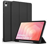 EasyAcc Custodia Cover Compatibile con Samsung Galaxy Tab S11 2025 11 Pollici SM-X730 / SM-X736 con Supporto per Penna S - Ultra Sottile con Funzione Leggio Slim PU Pelle Protettiva Nero