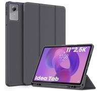 EasyAcc - Custodia per Lenovo Idea Tab, tablet da 11 pollici 2025 con supporto per penna TB-336ZU TB-336FU, ultra sottile con funzione di supporto, custodia in PU in pelle slim (Grigio scuro)