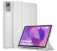 EasyAcc - Custodia per Lenovo Idea Tab, tablet da 11 pollici 2025 con supporto per penna TB-336ZU TB-336FU, ultra sottile con funzione di supporto, custodia in PU in pelle (argento)
