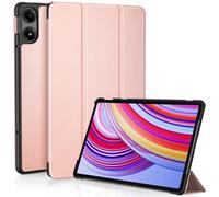EasyAcc Custodia per Redmi Pad Pro 12.1 / Xiaomi Poco Pad 12.1 2024, custodia ultrasottile in similpelle con funzione da tavolo e custodia per auto per la protezione/sonno (rosa oro)