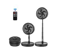EasyAcc Ventilatore da Tavolo 11,6" Silenzioso 8 Velocità Ventilatore a Batterie 10000mAh con Telecomando Timer Ventilatore USB-C Pieghevole Oscillante Regolabile Altezza per Casa Ufficio Campeggio