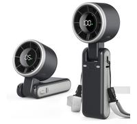 EasyAcc Ventilatore Portatile Turbo Potente, 5 Velocità Ventilatore a Batteria USB-C/3600mAh/180° Pieghevole/Ricaricabile Ventilatore Tascabile per Viaggi All'aperto Casa