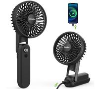 EasyAcc Ventilatore Portatile Ventilatore Viaggi USB-C 32 Ore Display LED con Cordino, Ventilatore Batteria 5 Velocità Ventilator Tascabile Ricaricabile Raffreddarsi Rapida per Casa Ufficio All'aperto