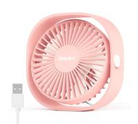 EasyAcc Ventilatore USB, Mini Ventilatore da Tavolo USB Silenzioso con 2 Anni di Garanzia, Potente e Squisita e 3 Velocità, Ventilatori da Scrivania con Rotazione di 360° per Scrivania Casa Ufficio