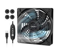 EasyAcc Ventilatori USB 120mm con Tappetini Antiurto+Gancio Ventole per case 1700RPM Stabile Ventilatori Computer 5V Ventole di Raffreddata 3 Velocità per PC/Smartphone/Tablet/PS4/TV/Router/Proiettore