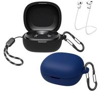 easyBee [Confezione da 2] Custodia compatibile con Soundcore P20i, con 2 moschettoni, 2 cinghie anti-perdita, custodia in silicone liquido, ultra sottile, antiurto, custodia per cuffie Bluetooth,