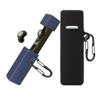 easyBee Custodia compatibile con Soundcore A30i Earbuds [con 2 moschettoni], custodia in silicone liquido, ultra sottile, antiurto, custodia per cuffie Bluetooth, colore nero e blu