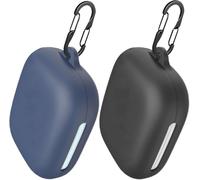 easyBee Custodia compatibile con Soundcore AeroFit 2 auricolari aperti [con 2 moschettoni], custodia in silicone liquido, ultra sottile, antiurto, custodia per cuffie Bluetooth, colore nero e blu