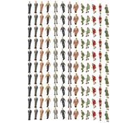 EasyByMall 130 figure modelline dipinte in scala 1:48, pose assortite passeggeri per layout di treni, scene da tavolo di sabbia e diorami