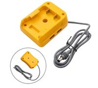 EasyByMall Adattatore DC da 18 W con cavo per batteria DeWalt 20 V MAX, doppio caricatore USB-A/C compatibile con DCB200 DCB203 DCB204 DCB205 DCB206 DCB210