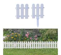 EasyByMall Bordo in plastica per recinzione da giardino, retrò, bianco, per aiuole, sentieri, paesaggi, barriere sicure per animali domestici, confezione da 10