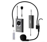 EasyByMall Cuffie con microfono senza fili, altoparlante wireless, trasmissione 50 m, frequenze multiple, display digitale a LED, per insegnare, predicare, parlare in pubblico