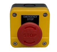 EasyByMall Interruttore a pulsante E-Stop 10A, arresto a scatto da 22 mm con contatto 1NC, impermeabile IP40 per controllo industriale di macchinari CNC