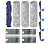 EasyByMall Kit spazzola principale e rullo di pulizia per ECOVACS Deebot X11, X11 Pro e OmniCyclone Series - Include spazzola principale, 3 rulli mocio, 4 spazzole laterali, 4 filtri HEPA