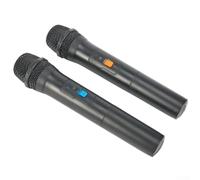 EasyByMall Microfono wireless VHF professionale a doppio canale con accessori per eventi live e karaoke (2 microfoni)