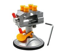 EasyByMall Mini morsa da banco con base a ventosa, girevole a 360° con ganascia elastica da tavolo per la creazione di gioielli, modellismo, riparazione elettronica, lega di alluminio