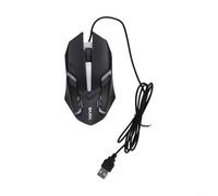 EasyByMall Mouse da gioco cablato USB con sensore ottico da 1600 DPI per un tracciamento preciso e un movimento fluido del cursore (nero)