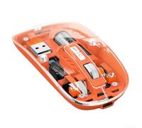 EasyByMall Mouse wireless M233 trasparente con tasto muto, per un'esperienza di viaggio e ufficio senza interruzioni (arancione)