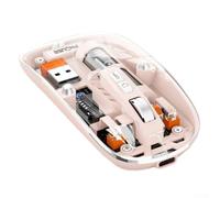 EasyByMall Mouse wireless M233 trasparente con tasto muto, per un'esperienza di viaggio e ufficio senza interruzioni (rosa)