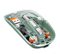 EasyByMall Mouse wireless M233 trasparente con tasto muto, per un'esperienza di viaggio e ufficio senza interruzioni (verde)