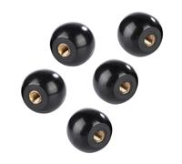 EasyByMall Pomello a leva in bachelite a sfera rotonda nera con filettatura femmina incorporata dado in rame per macchina utensile stampa apparecchiature elettroniche M5-M12