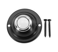 EasyByMall Pulsante rotondo per campanello in metallo con indicatore illuminato, interruttore cablato nero per porta d'ingresso di casa, design a parete, DC 12-24 V