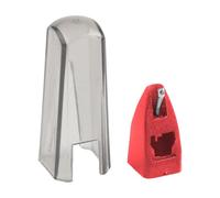 EasyByMall Puntina di ricambio per Ortofon Concorde OM Super 1st Gen, ago per cartuccia in metallo ABS per sistemi audio giradischi, nero/rosso