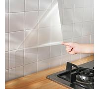 EasyByMall Rotolo di plastica trasparente con retro adesivo, impermeabile, a prova di olio, pellicola protettiva per piano di lavoro della cucina, parete, vetro, mobili, V7TKB71G0EN1EO8IL0J22EMLK92
