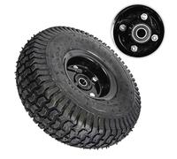 EasyByMall Ruota gonfiabile da 25,4 cm, 4,10/3,50-4, per scooter elettrico e carrello, ricambio in gomma con camera d'aria, colore nero