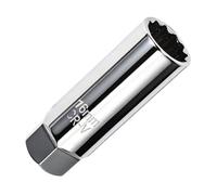 EasyByMall Set di chiavi a bussola magnetiche da 14 mm e 16 mm, in acciaio Cr-V con attacco da 3/8" e giunto girevole per spazi motore stretti